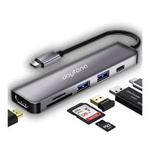 Daytona CH-13C Type-C to 2 Usb 3.0 SD TF 4K HD 1080P HDMI PD Kart Okuyucu Çevirici Hub