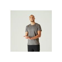 Decathlon 100 Regular Fitness Hafif Antrenman Domyos Gri Erkek Spor T-Shirt