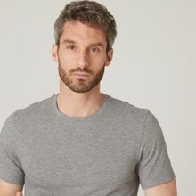 Decathlon 500 Fitness Hafif Antrenman Domyos Erkek Açık Gri Slim Spor T-Shirt