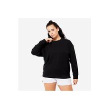 Decathlon Domyos Kadın Siyah Fitness Hafif Antrenman Oversize Sweatshirt