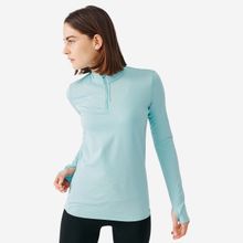 Decathlon Kalenji Run Warm Açık Mavi Uzun Kollu Kadın Koşu T-shirt