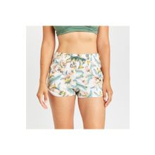 Decathlon Olaian Beyaz Desenli Tini Kadın Kısa Deniz Şortu Boardshort