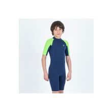 Decathlon Olaian Yulex 100 1.5 mm Mavi Yeşil Çocuk Sörf Shorty