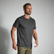 Decathlon Solognac 100 Avcılık ve Doğa Gözlemi Gri Erkek Outdoor T-shirt