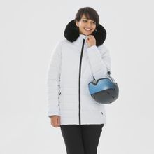 Decathlon Wedze 100 Beyaz Kadın Sıcak Tutan Kayak Montu