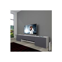 Decoraktiv 1E1-MDF Beyaz Antrasit 180 Tv Ünitesi Tv Sehpası