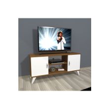 Decoraktiv Eko 120 MDF Retro Parlak Beyaz Tv Ünitesi