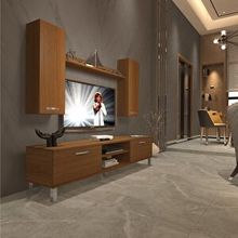 Decoraktiv Eko 7 MDF DVD Krom Ayaklı Naturel Ceviz Tv Ünitesi