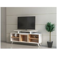 Decorotika Kutay Beyaz Teak Tv Ünitesi
