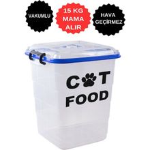 Deembro 15 kg Kedi Maması Saklama Kabı Kutusu Sızdırmaz Vakumlu Silikonlu Hava Almayan 35 lt Dir