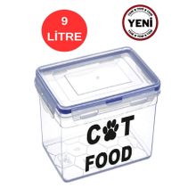 DEEMBRO 3,5-4 kg mama alır cat food yazılı Kedi Mama maması Saklama Kabı 9 Lt vakumlu Sızdırmaz Contalı
