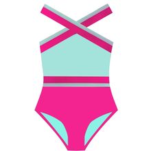 Deep Beach DB200703CM Mint-Fuşya Kız Çocuk Mayo