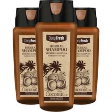 Deep Fresh 3 x 500 ml Herbal Bitkisel Şampuan Hindistan Cevizi Yağı Özlü Tüm Saçlar