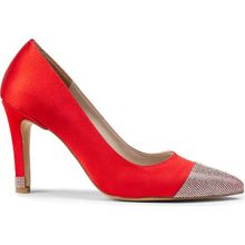 Deery K0030ZKRMM01 Kırmızı Saten Taşlı Stiletto Kadın Topuklu Ayakkabı