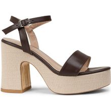 Deery K1040ZKHVM01 Kahverengi Platform Topuk Kadın Sandalet