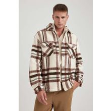 DeFacto A7988AX23WN Ekru-ER139 Relax Fit Polo Yaka Erkek Gömlek Ceket