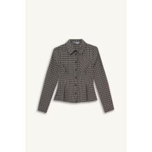 DeFacto Coool Fitted Kareli Poplin Uzun Kollu Haki Kadın Gömlek G1046AX/KH215