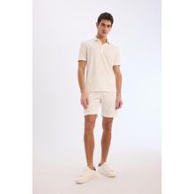 DeFacto E0980AX25SM Beyaz-WT32 Erkek Regular Fit Beli Bağcıklı Krinkıl Bermuda Şort