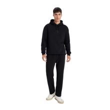 DeFacto Erkek Bej Melanj Beli Lastikli Cepli Duble Paça Gabardin Jogger Pantolon Siyah 30