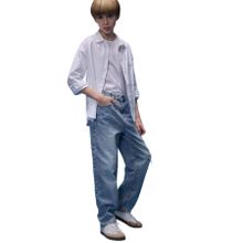 DEFACTO Erkek Çocuk Jean Pantolon, Relaxed Kalıp, Normal Bel, Mid Blue, 8-9 Yaş
