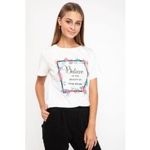 Defacto K0027AZ18AUWT34 Çiçek Baskılı Kadın Kadın T-Shirt