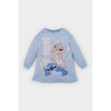 DeFacto Kız Bebek Disney Lilo & Stitch Bisiklet Yaka Uzun Kollu Sweat Elbise D8439A524AU - 2 - 3 Yaş - Mavi-BE551