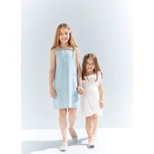 DeFacto Kız Bebek Kolsuz Poplin Yazlık Elbise E8395A525SM - Ekru-ER105 - Dropsuz - 4 - 5 Yaş