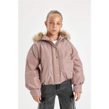 DEFACTO Kız Çocuk Oversize Mont, Rose, 9+10 Yaş