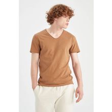 DeFacto M4791AZ22SP Slim Fit V Yaka Siyah Erkek Tişört