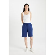 DeFacto N7439AZNS NV42 Regular Fit Basic Düz Bermuda Lacivert Kadın Şort