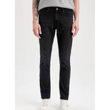 DeFacto Pedro Slim Fit Normal Bel Dar Paça Siyah Erkek Jean Pantolon
