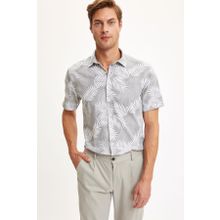 DeFacto R1488AZ20SM Erkek Yaprak Desenli Regular Fit Kısa Kollu Gömlek