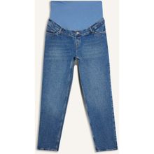 DeFacto Straight Fit Beli Lastikli Bilek Boy Jean Yıkamalı Hamile Pantolon H2077AX26SM - 46 - Mavi-NM28