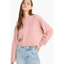 Defacto T4518AZ25WNPN83 Pembe Kadın Triko Kazak