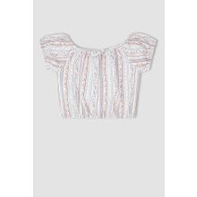 DeFacto X7431A622HS Regular Fit Kısa Kollu Kız Çocuk Bluz