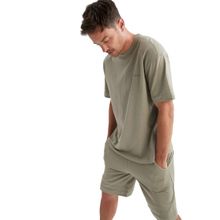 Defacto Yeşil Kısa Kollu Basic Yuvarlak Yaka Büyük Beden Erkek T-shirt