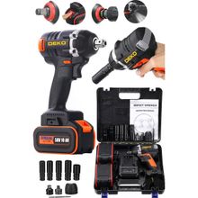 Deko DK5810TS 520NM 58V 10AH Kömürsüz Motor Darbeli Çift Vuruş Bijon Somun Sökme Makinesi Matkap Seti