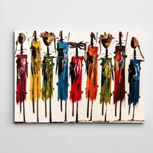 Dekolata Afrikalı İnsanlar Modern Sanat 40x60 cm Kanvas Tablo