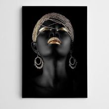 Dekolata Afrikalı Kadın 140x200 cm Kanvas Tablo