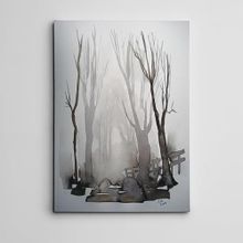 Dekolata Ağaç ve Çit Mini 100x140 cm Kanvas Tablo
