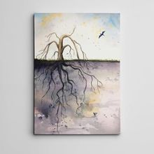 Dekolata Ağaç ve Kökleri Mini 85x120 cm Kanvas Tablo