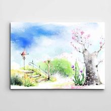 Dekolata Ağaçlar ve Merdivenler Modern Sanat 140x200 cm Kanvas Tablo