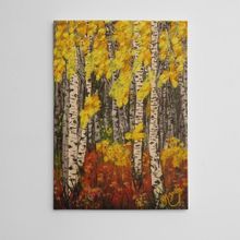 Dekolata Ağaçlar ve Sonbahar Yağlıboya Reprodüksiyon 30x40 cm Kanvas Tablo