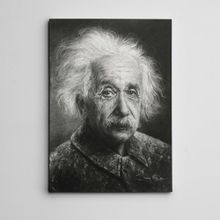 Dekolata Albert Einstein Siyah Beyaz 30x40 cm Kanvas Tablo