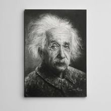 Dekolata Albert Eınsteın Siyah Beyaz 70x100 cm Kanvas Tablo