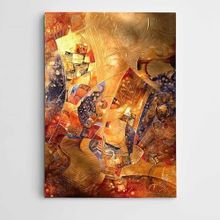 Dekolata Altın Soyut Modern Sanat 25x35 cm Kanvas Tablo
