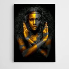 Dekolata Altın ve Siyah Modern Sanat 35x50 cm Kanvas Tablo