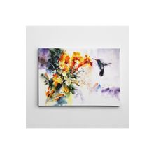 Dekolata Arı Kuşu ve Çiçekler 40x60 cm Kanvas Tablo