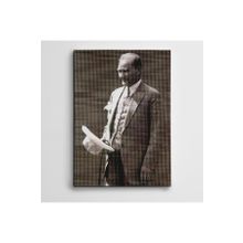 Dekolata Atatürk Beyaz Şapka 40x60 cm Kanvas Tablo