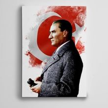 Dekolata Atatürk Dürbün 140x200 cm Kanvas Tablo